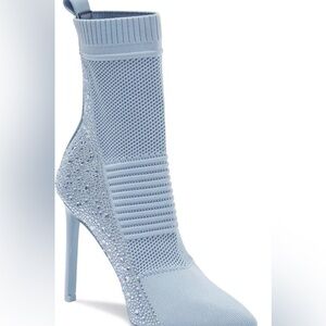 Steve Madden Blue Bedazzled Sock Heels